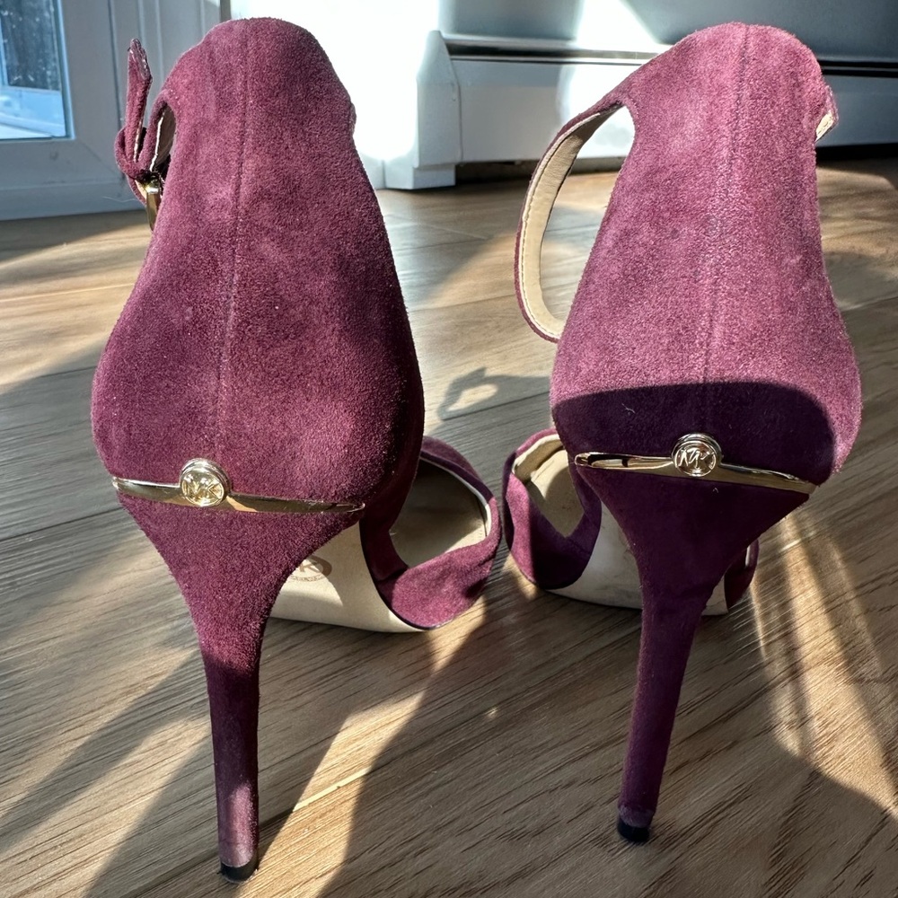 Michael Kors Burgundy Suede Ankle-Strap Heel size 8.5 - Picture 5 of 8